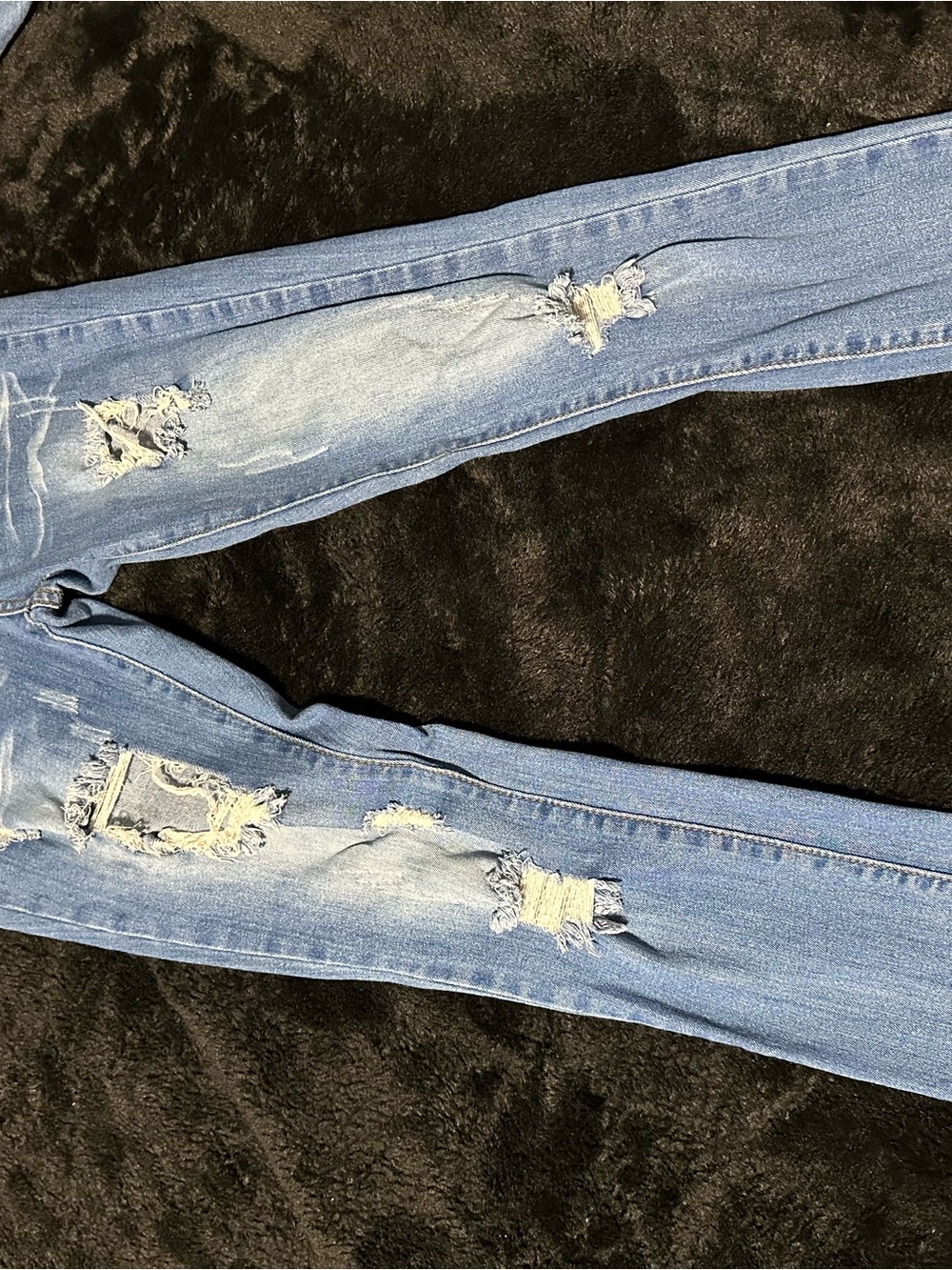 VIP Light Blue Distressed Women's Skinny Jeans